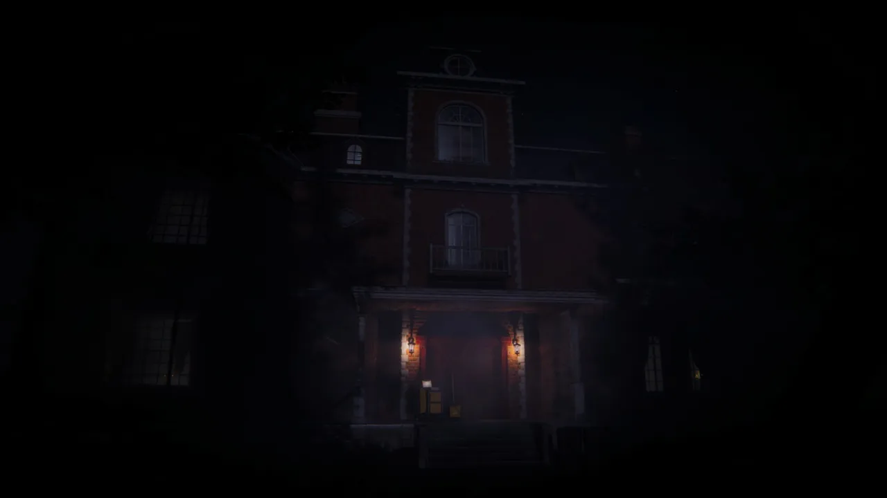 Ghost Janitors screenshot: janitors arriving at a haunted mansion at night